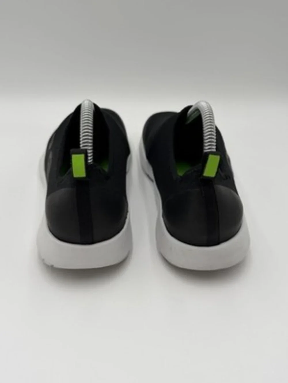 OOFOS Black Slip-On Knit Sneakers with White Sole